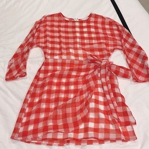 Lovers and Friends long sleeve check mini dress
